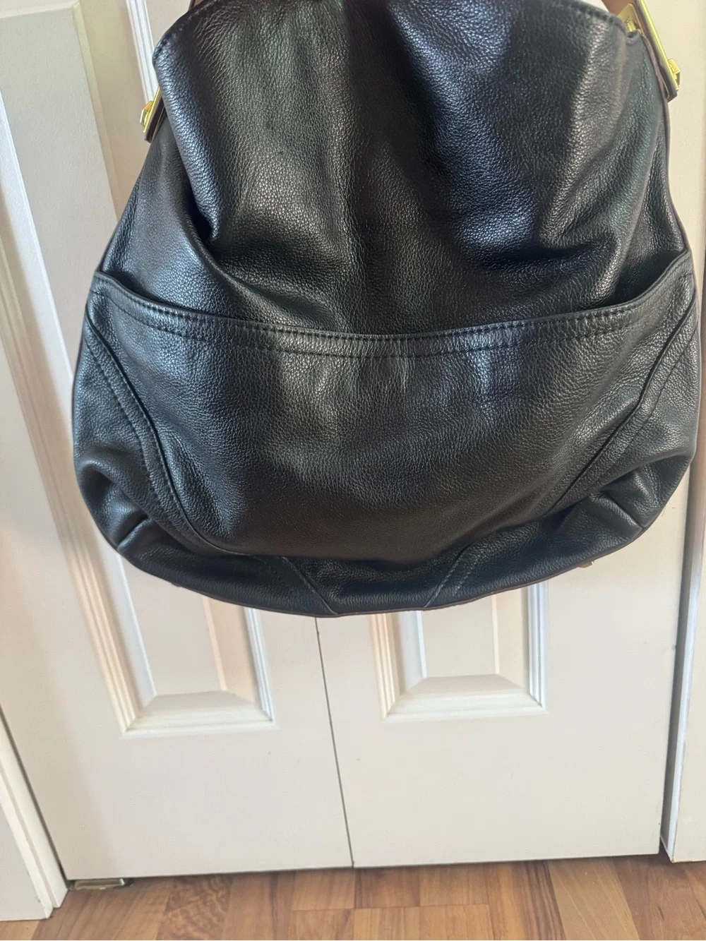 OrYany Black and Tan Leather Hobo Shoulder Bag